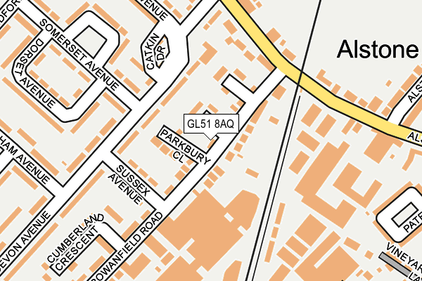 GL51 8AQ map - OS OpenMap – Local (Ordnance Survey)