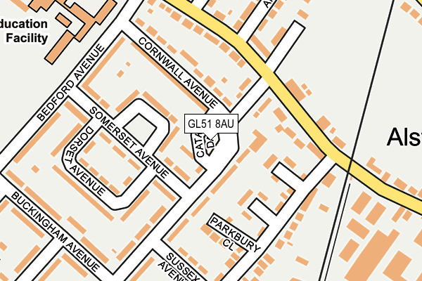 GL51 8AU map - OS OpenMap – Local (Ordnance Survey)