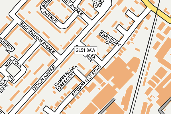 GL51 8AW map - OS OpenMap – Local (Ordnance Survey)
