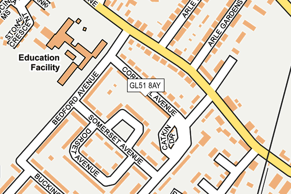 GL51 8AY map - OS OpenMap – Local (Ordnance Survey)