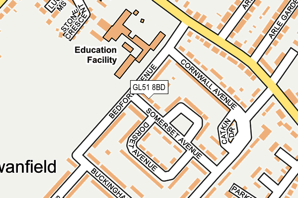 GL51 8BD map - OS OpenMap – Local (Ordnance Survey)