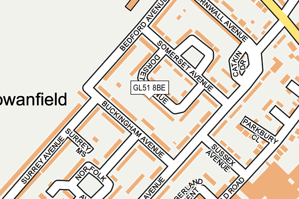 GL51 8BE map - OS OpenMap – Local (Ordnance Survey)