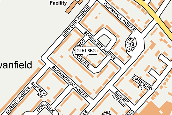 GL51 8BG map - OS OpenMap – Local (Ordnance Survey)