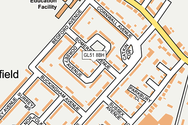 GL51 8BH map - OS OpenMap – Local (Ordnance Survey)