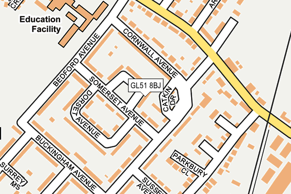 GL51 8BJ map - OS OpenMap – Local (Ordnance Survey)