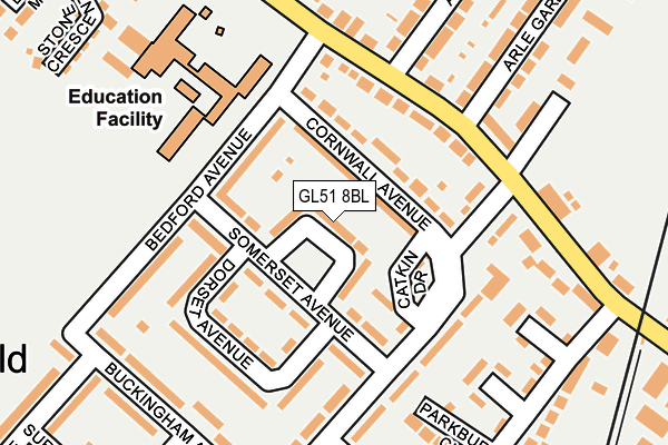 GL51 8BL map - OS OpenMap – Local (Ordnance Survey)