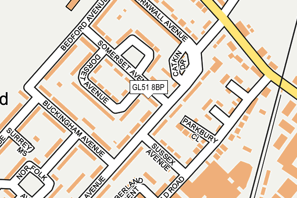 GL51 8BP map - OS OpenMap – Local (Ordnance Survey)