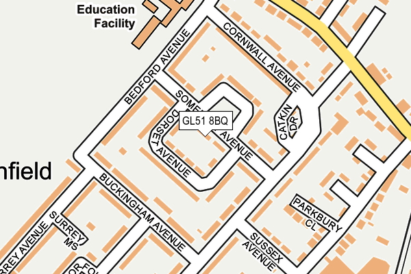 GL51 8BQ map - OS OpenMap – Local (Ordnance Survey)