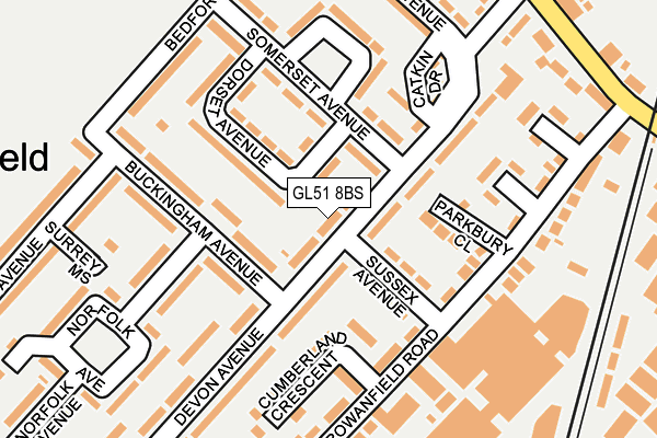 GL51 8BS map - OS OpenMap – Local (Ordnance Survey)