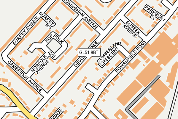 GL51 8BT map - OS OpenMap – Local (Ordnance Survey)