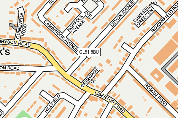 GL51 8BU map - OS OpenMap – Local (Ordnance Survey)