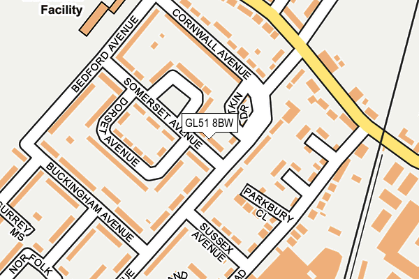 GL51 8BW map - OS OpenMap – Local (Ordnance Survey)
