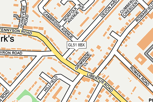 GL51 8BX map - OS OpenMap – Local (Ordnance Survey)