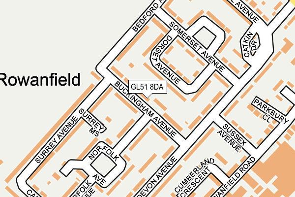 GL51 8DA map - OS OpenMap – Local (Ordnance Survey)