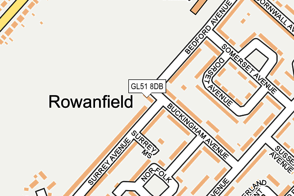 GL51 8DB map - OS OpenMap – Local (Ordnance Survey)