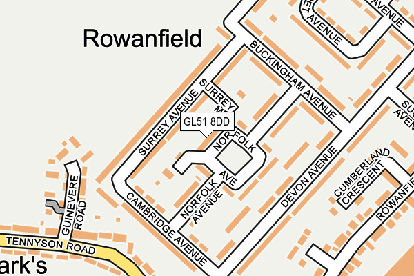 GL51 8DD map - OS OpenMap – Local (Ordnance Survey)