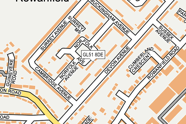 GL51 8DE map - OS OpenMap – Local (Ordnance Survey)