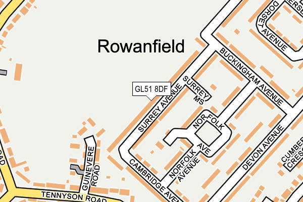 GL51 8DF map - OS OpenMap – Local (Ordnance Survey)