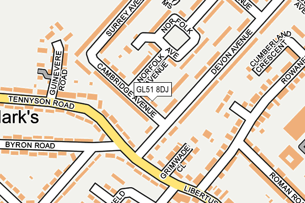 GL51 8DJ map - OS OpenMap – Local (Ordnance Survey)