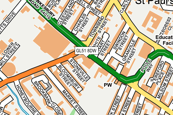 GL51 8DW map - OS OpenMap – Local (Ordnance Survey)