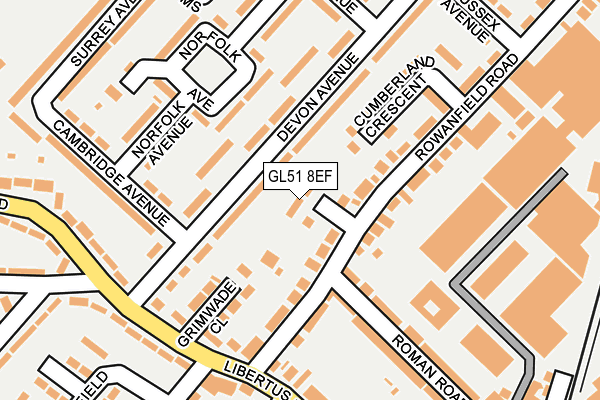 GL51 8EF map - OS OpenMap – Local (Ordnance Survey)
