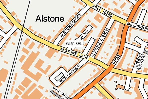 GL51 8EL map - OS OpenMap – Local (Ordnance Survey)