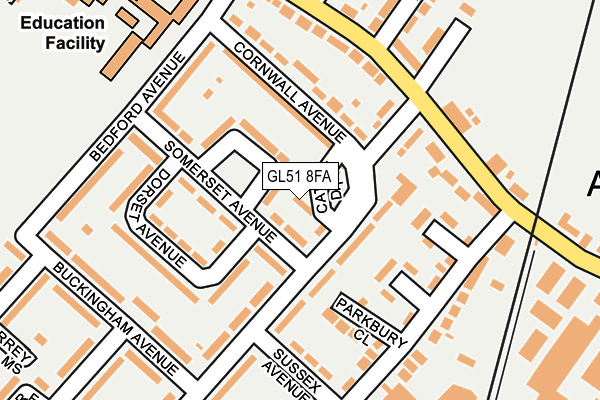 GL51 8FA map - OS OpenMap – Local (Ordnance Survey)