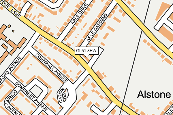 GL51 8HW map - OS OpenMap – Local (Ordnance Survey)