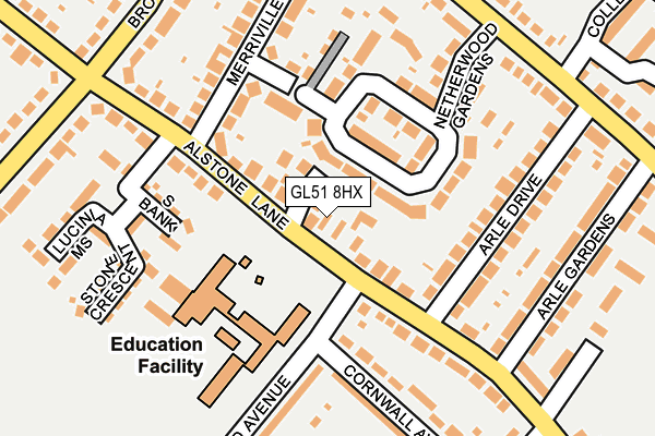 GL51 8HX map - OS OpenMap – Local (Ordnance Survey)