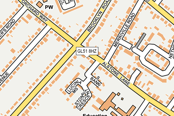 GL51 8HZ map - OS OpenMap – Local (Ordnance Survey)