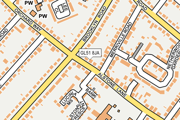 GL51 8JA map - OS OpenMap – Local (Ordnance Survey)