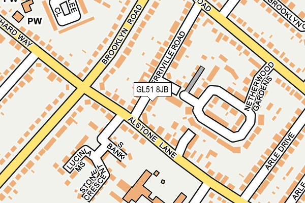 GL51 8JB map - OS OpenMap – Local (Ordnance Survey)
