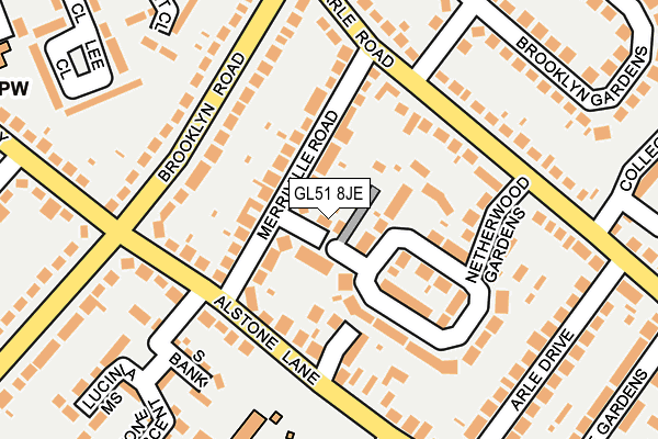 GL51 8JE map - OS OpenMap – Local (Ordnance Survey)