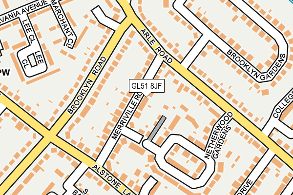 GL51 8JF map - OS OpenMap – Local (Ordnance Survey)