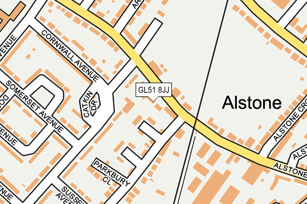 GL51 8JJ map - OS OpenMap – Local (Ordnance Survey)