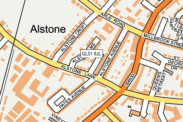 GL51 8JL map - OS OpenMap – Local (Ordnance Survey)