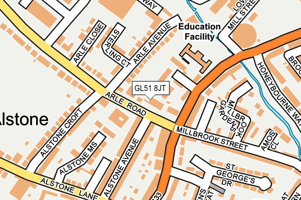 GL51 8JT map - OS OpenMap – Local (Ordnance Survey)