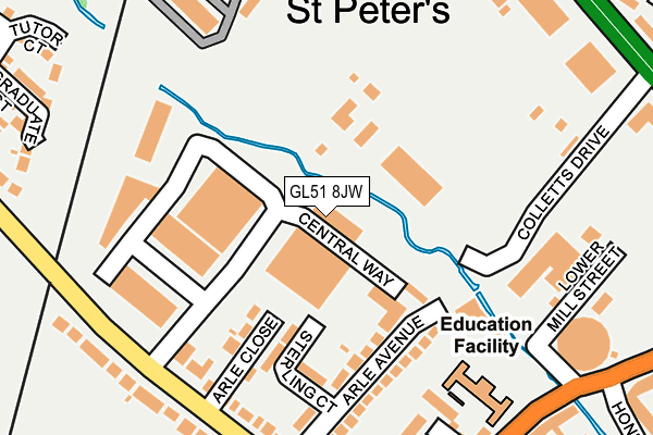 GL51 8JW map - OS OpenMap – Local (Ordnance Survey)