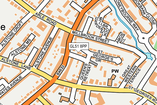 GL51 8PP map - OS OpenMap – Local (Ordnance Survey)