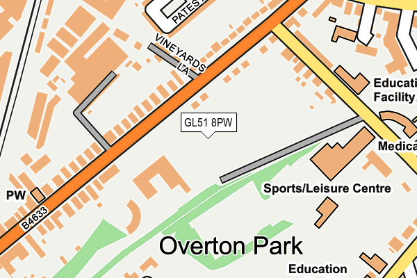 GL51 8PW map - OS OpenMap – Local (Ordnance Survey)