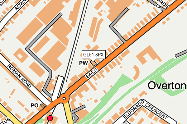 GL51 8PX map - OS OpenMap – Local (Ordnance Survey)