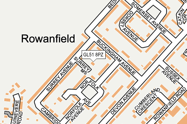 GL51 8PZ map - OS OpenMap – Local (Ordnance Survey)