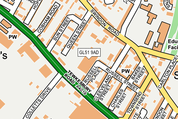 GL51 9AD map - OS OpenMap – Local (Ordnance Survey)