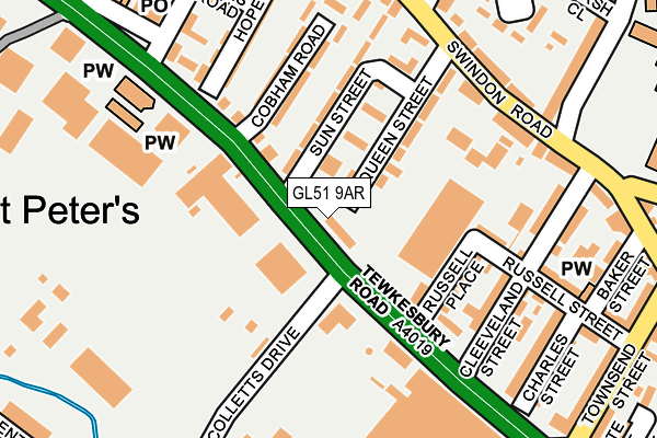 GL51 9AR map - OS OpenMap – Local (Ordnance Survey)