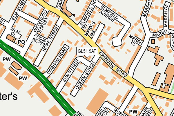 GL51 9AT map - OS OpenMap – Local (Ordnance Survey)