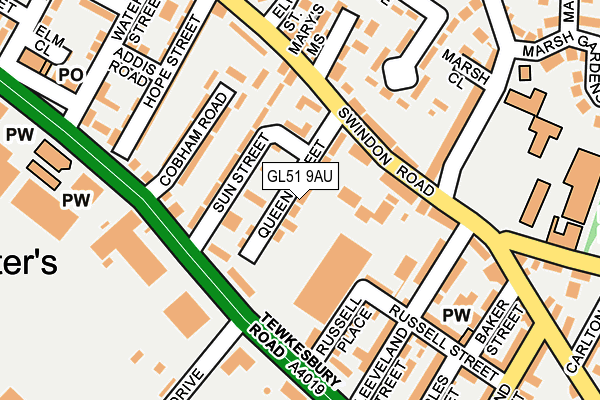 GL51 9AU map - OS OpenMap – Local (Ordnance Survey)