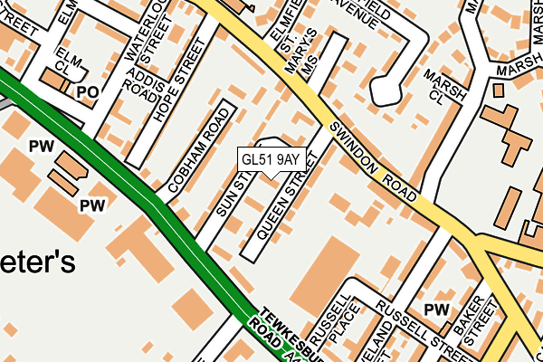 GL51 9AY map - OS OpenMap – Local (Ordnance Survey)