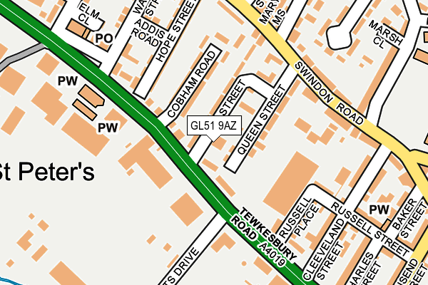 GL51 9AZ map - OS OpenMap – Local (Ordnance Survey)