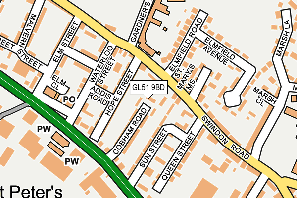 GL51 9BD map - OS OpenMap – Local (Ordnance Survey)