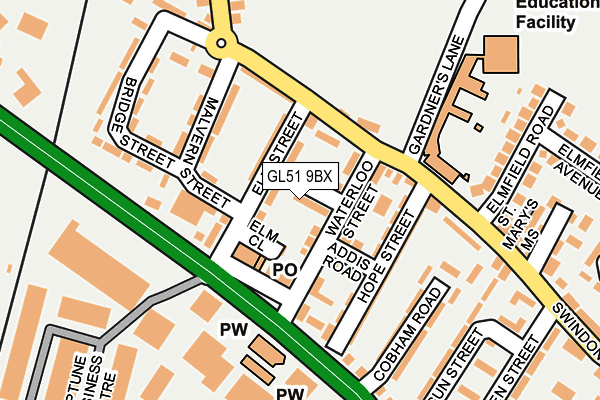 GL51 9BX map - OS OpenMap – Local (Ordnance Survey)